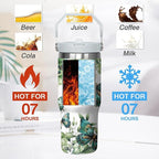 30 Oz Butterfly Tumbler with Handle and Straw, Butterfly Tumbler with Lid and Straw, Double Wall Stainless Steel Butterfly Cup, 30 Oz Butterfly Water Bottle and Butterfly Mugs for Women Gifts