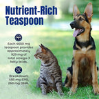 Life Line Pet Nutrition Wild Alaskan Fish Oil Omega-3 Supplement for Skin & Coat – Supports Brain, Eye & Heart Health in Dogs & Cats, 8.5oz