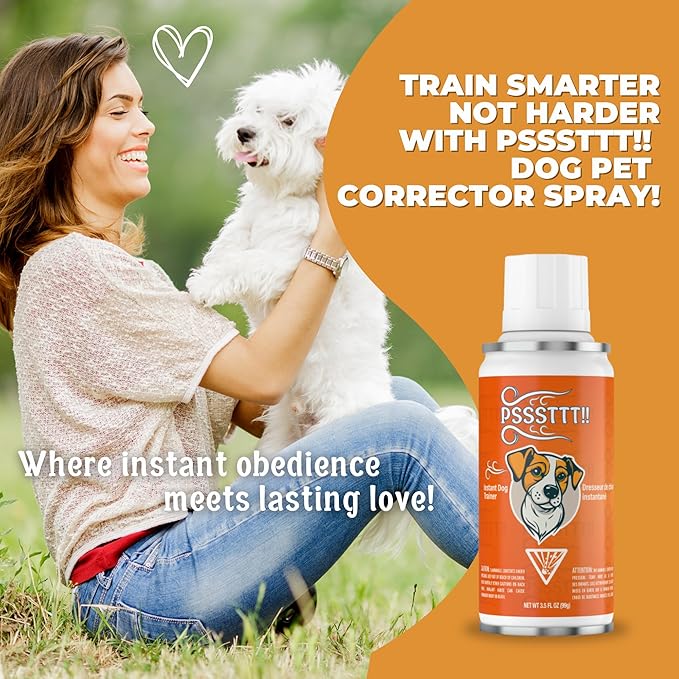 PSSSTTT Spray for Dogs 3.5 FL OZ (99g) - Effective Behavior Training for Dogs, Dog Corrector Fight Deterrent - Safe & Humane, Air Spray for Dogs, Air Horn for Dogs Training
