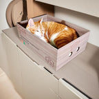 Cat Scratcher Bed 30 Inch Cat Couch Scratcher &17.5 Inch Cat Scratch Box with Refillable Scratch Pad Cat Scratchers for Indoor Cats Durable Extra Large Cats Lounge Furniture Protector