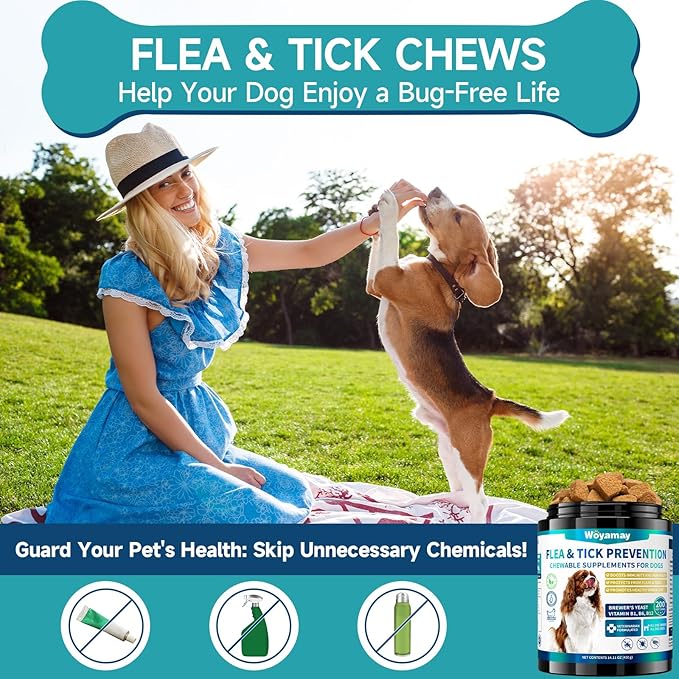 Flea and Tick Prevention Chews Bundle for Cats & Dogs, Natural Oral Flea Treatment, 200 Dog Soft Chews + 500 Cat Crunchy Chews, Daily Multi-Pet Supplement for Flea Defense, Skin & Coat, Immunity