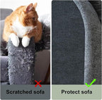 Cat Scratching Climbing Carpet Mat, Adhesive Trimmable Cat Scratcher Furniture Protector, Cat Post Covered Pad Replacement for DIY Cat Tree Shelf Couch Corner Wall (Dark Grey,39.3x15.8In)