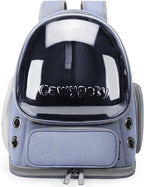 Cat Backpack Carrier, Breathable Cat Carrier Large Space Bubble Pet Backpack for Kitty Small Dog up to 12lbs, Transparent & Foldable Pet Carrier for Travel Hiking (Blue