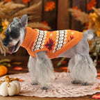 KOOLTAIL Cable Knit Dog Sweater Turtleneck, Cold Weather Pullover Classic Knitwear, Thick Warm Winter Pet Clothes, Fall Maple Leaves Thanksgiving Dog Sweater for Small Medium Large Dogs Cats,Orange ML