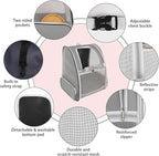 Cat Backpack Carrier,Pet Carrier Airline Approved for Small Dog Cat Puppy Kitten Bunny,Ventilated Mesh Design Animal Backpack for Hiking Camping Travel Bag (Light Grey)