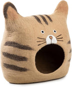 Wool Himalayan Cat Cave - Extra Warm Handcrafted from Eco-Friendly - Stylish Brown Design - Ultimate Indoor Comfort