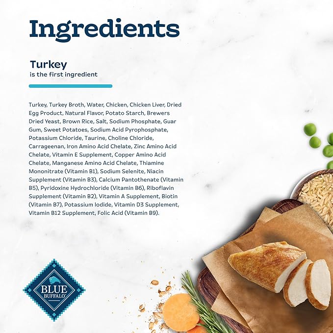 Blue Buffalo Tastefuls Savory Singles Natural Wet Cat Food in Gravy, 2.6-oz. Twin-Pack Tray, Turkey Entreé (24 Count)