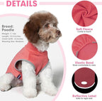 cyeollo 2 Pack Fleece Dog Sweater Vest Dog Sweatshirt Reflective Lightweight Doggie Clothes for Small Dogs Girl Pet Apparel Pink, Fuschia, S