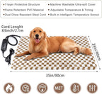 MIXJOY Pet Heating Pad, 11 Adjustable Temperature Dog Heating Pad Indoor with Timer, Heating Pad for Dogs Cats, Electric Cat Heating Pad with Washable Cover, Heated Pet bed-35''x24'', Large