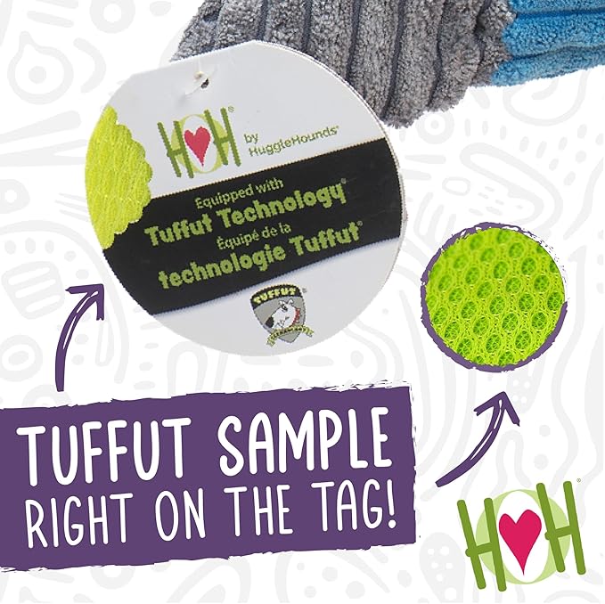 SAGEFINDS Hugglehounds® Trout Knottie® Tuffut Dog Toy | Squeaky Chew Toy | Plush Crinkle Toy | Small, Medium, Large Size Dogs