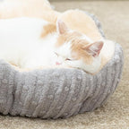 Hollypet Cozy Cat Beds for Indoor Cats - Cute Cactus Pet Bed, Fluffy Puppy Bed, Non-Slip Extra Small Dog Bed, Gray