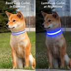 Visinite Light Up Dog Collars for Small Medium Large Dogs, Fully Adjustable LED Dog Collar USB Rechargeable, 3 Glowing Modes Pet Dog Collar, Lighted Dog Collars for Night Walking Safety