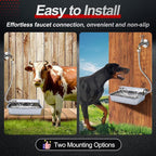 1Gal/3.8L Automatic Water Dispenser for Dogs, Patented Automatic Dog Waterer Bowl for Outdoor, Stainless Steel Water Bowl Dispenser for Livestock Chicken, Dog Feeder Fit 3/4'' GHT Faucet