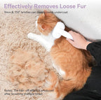 aumuca Cat and Dog Grooming Brush for Shedding, Removes Loose Fur from Long or Short Haired Pets - Ideal for Cats, Kittens, Rabbits, and More - Purple