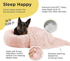 Best Friends by Sheri Bundle Set The Original Calming Shag Donut Cuddler Cat and Dog Bed + Pet Throw Blanket Cotton Candy Pink Large 36" x 36"