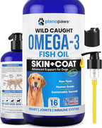 Omega 3 Fish Oil for Dogs - Better Than Salmon Oil for Dogs - Dog Fish Oil Supplement - Reduce Shedding & Itching - Supports Joints, Brain, Heart Health- Dog Skin and Coat Supplement - Fish Oil Liquid