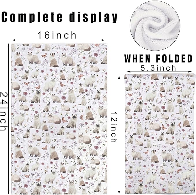 G2TUP Ragdoll Cat Kitchen Towels Ragdoll Cat Dish Towel Ragdoll Cat Lover Gifts Ragdoll Cat Owner Gift Ragdoll Cat Housewarming Gifts (Ragdoll cat kt)
