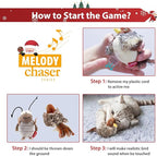 PETGEEK Gigwi Simulated Chirping Bird Cat Toy, Fake Toys for Indoor Cats, Cat Feather Toy with Hanging Loop for Bored Indoor Adult Cats Kittens Interactive Play (Bird-Cricket, Chirping)