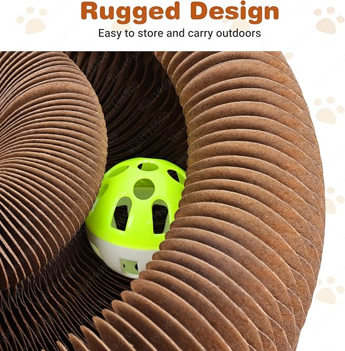 Kitty Cat Toy Scratch Board, Accordion with Ball, Magic Organ Cat Scratch Toys for Indoor, Foldable Design,Boosts Claw Health,Relieve Anxiety and Protect The Furniture