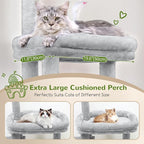 Globlazer F50 Cat Tower for Indoor Cats, 50-inch Heavy Duty Cat Tree for Big Cats, Cat Tree House with Extra-Large Padded Platform, Sisal Scratching Board, 2 Large Condos, Cloud Grey