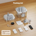 Cat Water Fountain Stainless Steel: Pet Fountains for Cats/Dog Indoor Automatic Waterer Bowls for Drinking Small Animal Water Dispenser Metal Pets Watering Faucet Bottle Auto Kitty Watering Supplies