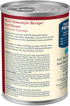 Blue Buffalo Homestyle Recipe Adult Wet Dog Food, Made with Natural Ingredients, Beef Dinner With Garden Vegetables, 12.5-oz Cans (12 Count)
