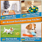 PETCARE 9 PCS Interactive Enrichment Dog Puzzle Toy Set, Mentally Stimulating Cognitive Dogs Toys for Small Medium Smart Dogs Cat, Includes Treat Dispensing Dog Toys, Lick Mat, Puppy Teething Chew Toy