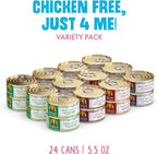 Weruva Classic Dog Food, Variety Pack, Chicken Free, Just 4 Me, Wet Dog Food, 5.5oz Cans (Pack of 24)