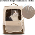 YaKuss Cat Carrier Backpack,Steel Wire Frame More Stable,600D Wear-Resistant Oxford Fabric, Dog Carrier Cat Backpacks Suitable for Travel