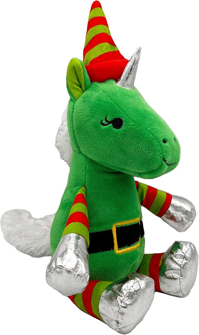 Huxley & Kent Funny Dog Toy w/Squeaker – Holiday Power Plush Squeaky Dog Toys for Small, Medium & Large Dogs – Soft Stuffed Animal for Indoor Play & Fetch - Buddy Unicorn, Small