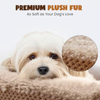 Anti-Anxiety Dog Bed for Medium Dogs, Cozy Round Egg Crate Foam Sofa with Washable Removable Cover & Bolstered Sides, Comfortable Pet Chair or Crate Bed,Camel (35")