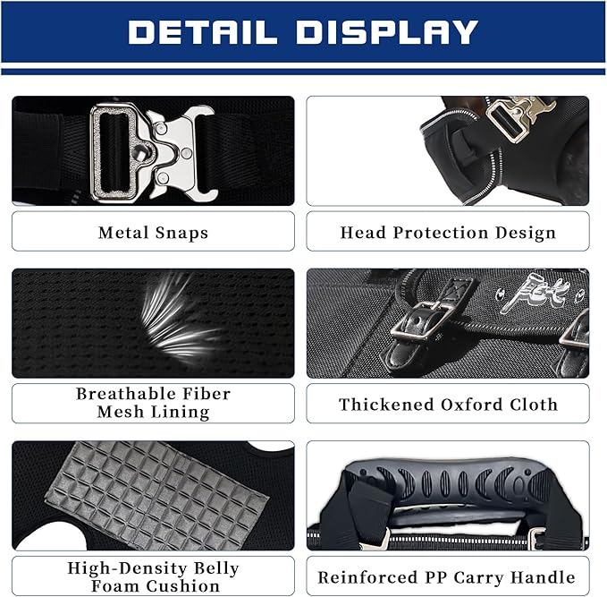 Dog Backpack Carrier - Spine-Friendly for Large Dogs(36-66lbs) Horizontal Design Dog Carrier with Adjustable Back Straps for Joint Injuries, Arthritis, Ideal for Stairs, Elderly Dogs(Size XXL)