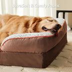 Orthopedic Dog Bed for Large Dogs, Egg Crate Foam Bed for Large Dogs, Equipped with Removable Waterproof Pillow Cover and Anti-Slip Bottom, Pet Bed
