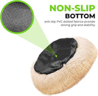 Whiskers & Friends Cat Bed Dog, Cat Beds for Indoor Cats Washable, Orthopedic Soft Fluffy Round Calming Pet Bed for Small to Large Kitty Kittens & Dogs, Small Dog Beds & Furniture