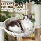 Cat Scratching Post 30 Inches Small Cat Tree Tower with Two Cat Hammock, Double Cat Hammock with Cat Toy Wooden Interactive, Cat Condo for Kitten and Adults Cat