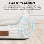 Cat Dog Bed for Pets, Rectangle Pet Bed Gift for Puppy and Kitten, Machine Washable Calming Fluffy Pet Couch Sofa for Indoor Outdoor, Portable Soft Cat Bed with Non-Slip Bottom (Small, Cream)