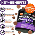 Advanced Melatonin for Dogs - 170 Dog Melatonin Calming Chews for Small and Large Dogs - Natural Hemp Dog Sleep Aid, Puppy Sleeping Pills, Anxiety, Stress, Separation, Barking, Fireworks - Made in USA