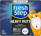 Fresh Step Clumping Cat Litter, Heavy Duty Advanced, Long Lasting 30-Day Odor Control with Odor Eliminating Carbon, 17.5 lb