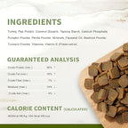 Herz Air-Dried Dog Food – U.S.A Turkey Breast Recipe 2 lb, Single Pure-Meat, Grain Free, All Natural, High Protein, Limited Ingredients