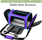 Soundy Dog Carrier Cat Carriers Airline Approved Pet Carrier for Small Medium Dogs Cats Under 15Lbs Puppies Collapsible Soft Sided TSA Travel Puppy Carrier Bag (Medium, Purple)