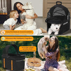 PAWZIDEA Pet Stroller 4 in 1, Dog Strollers for Small/Medium Dogs/Cats with Detachable Carrier NO-Zip Canopy, Seatbelt Puppy Car Seat Combo, Foldable & Lightweight Jogger Cat Strollers, Storage Basket
