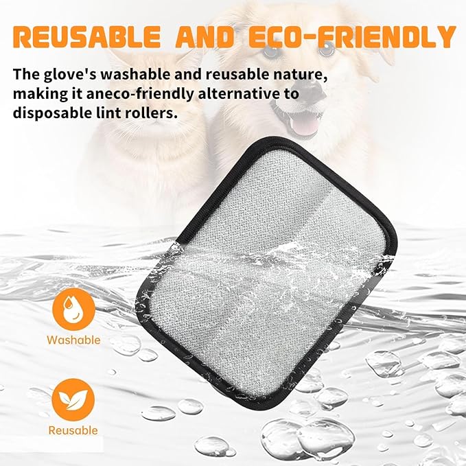 2PCS New Upgraded Thickened Electrostatic Pet Hair Removal Gloves Brush,Reusable Cat Dog Hair Remover Grooming Gloves,Double Sided Washable Static Animal Fur Removal Tool for Couch,Carpet,Clothes