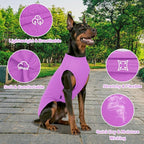 2 Pack Dog Shirts, Summer Dog T-Shirts Sleeveless Vest, Breathable Pet Clothes Tank Top for Large Medium Dogs Boy Girl, Purple + Gray (M)