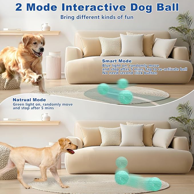 Magicorange Interactive Dog Toys,Automatic Rolling Dog Ball Toys,Dogs Rolling Effect Tennis Balls Herding Balls for Dogs (Lake Blue)