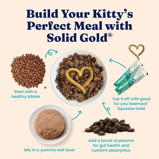 Solid Gold Wet Cat Food Pate - Healthy Canned Cat Food Pate w/Real Tuna & Sardine, Omega Fatty Acids, Vitamins & Minerals - Grain Free & Gluten Free Can Meals for Cats & Kittens - 24ct/3oz Can