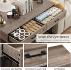 Dog Crate Furniture 47" Wooden Dog Kennels for Dogs Indoor with a Removable Divider for Large/Medium/Small Dogs, 2 Storage Drawers and Large Tabletop Dog Cages Double Doors Dog House, Rustic