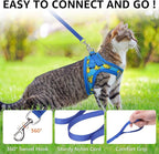 SCENEREAL Cat Harness & Leash Set Escape Proof - Adjustable Air Mesh Vest with Reflective Strips for Kittens, Puppies, Rabbits, Duck S