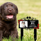 Custom Pet Grave Markers Dog Outdoor | Memorial Burial Markers for Your Furry Friend | Cemetery Grave Pet Headstones for Dogs | Custom with Photo Resting Place Sign for Paw Companions