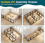 Albott Acrylic Clear Dog Playpen Indoor, Modular Puppy Cat Small Pet Play Pen with 2 Doors, Transparent Fence for Little Dogs, Cats, Rabbits, Easy Assemble and Disassemble, Black (24" H, 14 pcs)