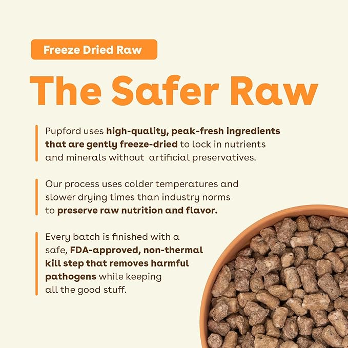 Pupford Good Dog Food, Freeze-Dried Raw, High-Protein, Superfood Ingredients, Vet-Approved, No Fillers or Artificial Additives (Chicken Recipe, 25 oz)